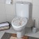 The toilet seat with the Rossplast lid "Decor. White marble ”, 44 x 36 cm, white color