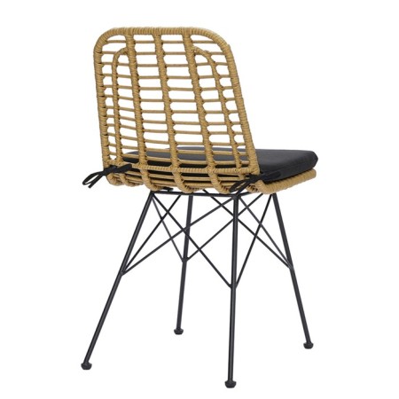 Vetle Flat chair 420 × 560 × 810 mm, artificial rattan, beige color / black-9