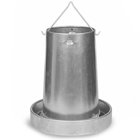 Bunker feeder for poultry at 20 kg, galvanized steel