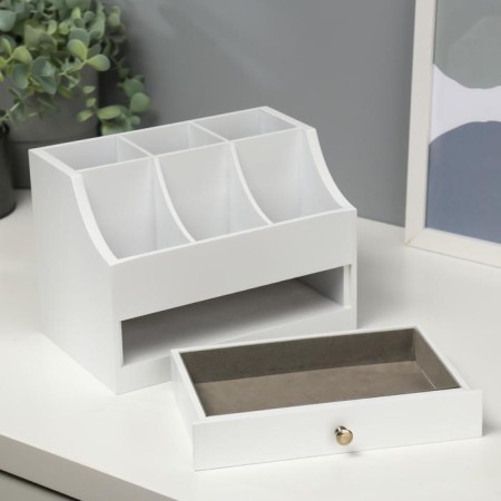 Casket wood for jewelry and cosmetics 1 box white 21x14.5x15 cm-2