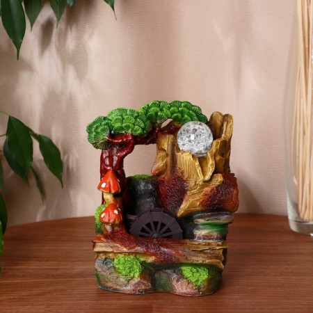 Fountain "Mushrooms on logs" 16x12x21 cm (with backlight)