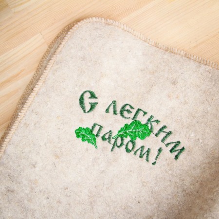 Stear for a bathhouse and sauna "with a light steam", felt, white, 150x50cm-2