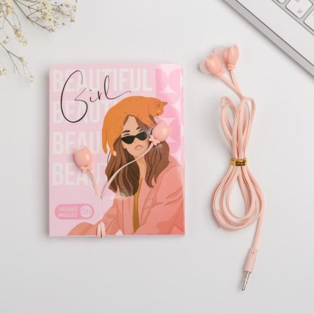 Vacuum headphones on the Girl, 11 x 20.8 cm