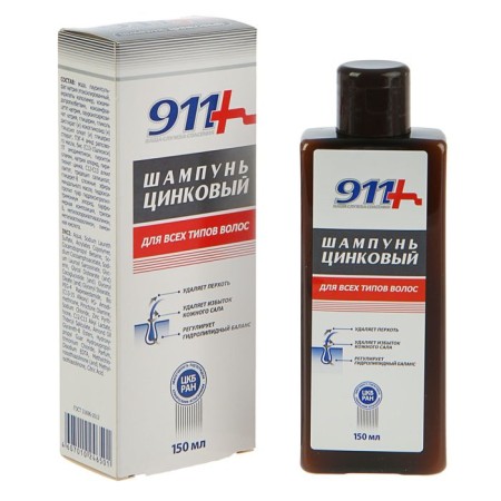 Shampoo "911 zinc" with seborrhea, psoriasis, dandruff, 150 ml