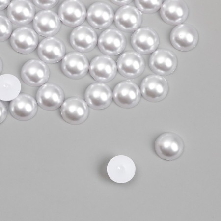 Decor for creativity "Half of the pearl" White set 500 g 1x1x0.5 cm-1