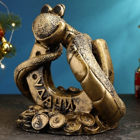 Figure "Snake of Luck" Black Gold, 23x23x28cm-1