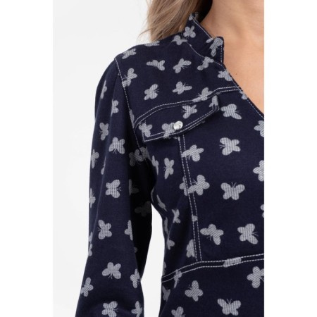 Female dress, size 42, blue, white color-10