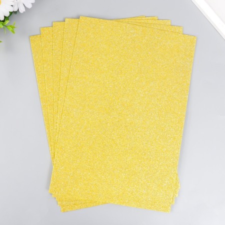 Foamiran "yellow shine" 2 mm A4 format (set of 5 sheets)-1