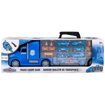 Auto -Vorot Case Givito "Police Plot", with cars, with tunnel, blue color, 54 cm-2