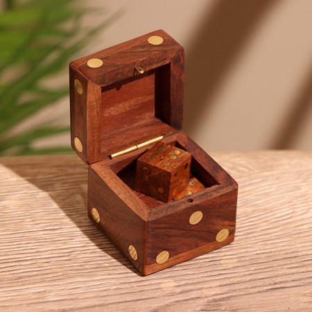 Dice playing in a box 4.5x4.5x4.5 cm, tree shisham-3