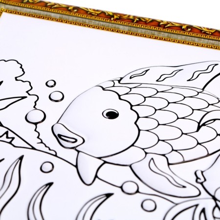 Set for creativity: EVA applique with crumbs and coloring - stickers "Underwater World"-5