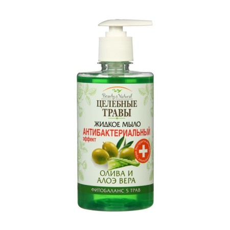 Soap liquid healing herbs of olive and aloe vera, 450 ml