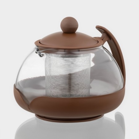 Glass teapot “Fantasy”, 750 ml, with metal sieve, color mix-1