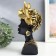 Souvenir Polystone Bust "African - a headdress from butterflies" Black with gold 13x10x28.5 cm