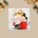 Happy New Year postcard, white ball 7 x 7 cm, new year