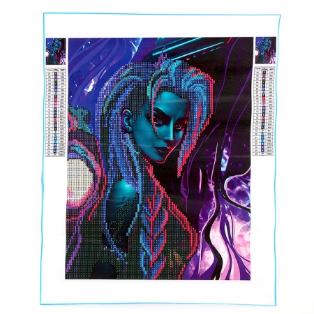 Diamond mosaic with partial filling on the canvas "Dark Night", 30 x 40 cm-3