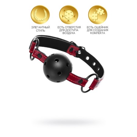 Toyfa Theater gag, PU Skin, 65 cm, red color-1
