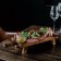 The board is cutting, for feeding on legs made of natural cedar MAGISTRO, 38 × 17 × 6.5 cm, burned