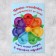 Congratulatory card "Flower-seven-color", 13 x 19.5 cm