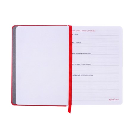 Dated diary 2025, A6+, 176 sheets "Lyon", solid cover, pancake embossing, with liesa, block 80 g/m2, red-4