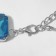 The necklace "Jewel" rectangles, the color of blue in silver, 32 cm