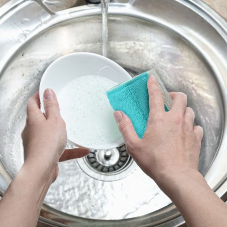 Napkin-gobka, for kitchen, 14x20 cm, microfiber-4