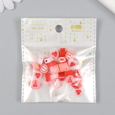 Beads for creativity plastic "Love mood" set 25 pcs 1x1x0.5 cm-2