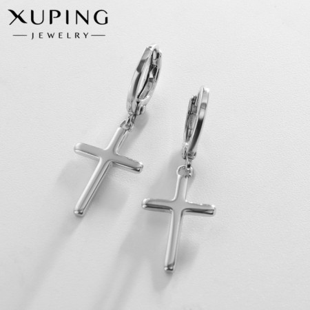 Earrings Metal Xuping crosses, silver color