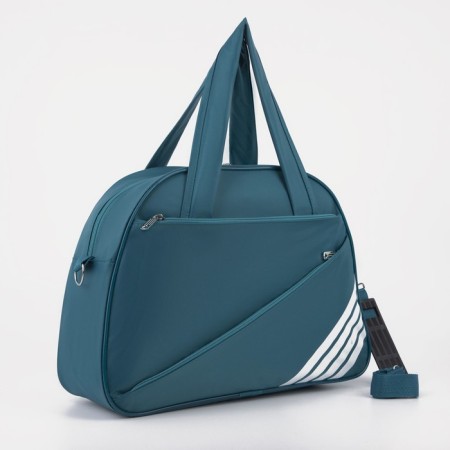 Sports bag with lightning, without lining, external pocket, turquoise color