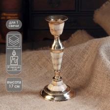 1 candle candlestick with mother -of -pearl eleganes 17cm