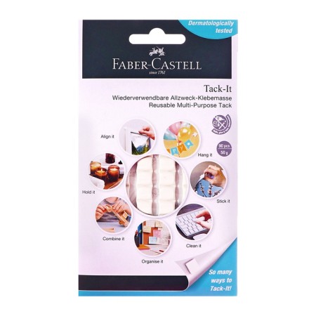 Faber-Castell Tack-Sit gluing pillows are white, 90 pieces /packaging, 50 g, blister-4