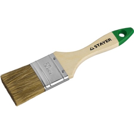 Brush flat Stayer Lasur 01031-50, mixed stubble, wooden handle, 50 mm, 2 "-1