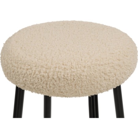 Barrier stool Plato Metal/Builder fabric, black/white 43x43x65 cm-2