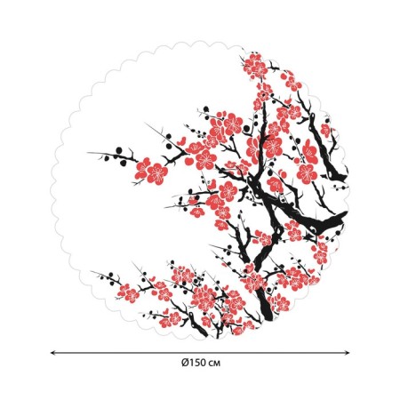 The tablecloth on the table “Blinding Sakura”, round, Saten, d = 150 cm-1