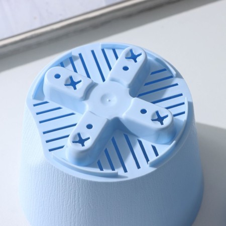Pot for flowers with basal watering “Alliance”, 0.4 l, d = 10 cm, h = 8.5 cm, blue color-4