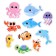 Game set for the bathroom "Sea World", storage grid, toys