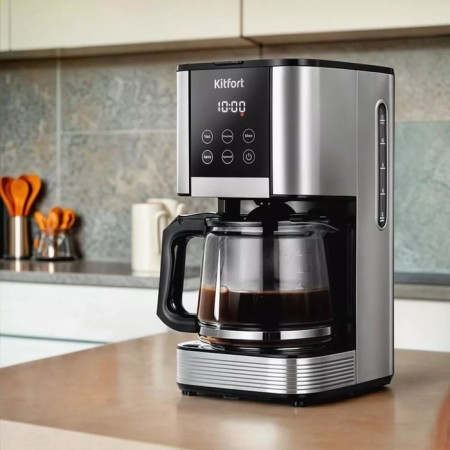 Coffee machine KitFort KT-7222, drip, 1000 watts, 1.5 l. Black-silver-5