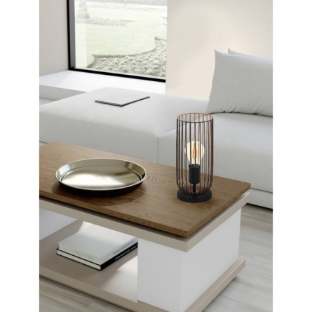 Roccamena desktop 60W E27, black, copper-1