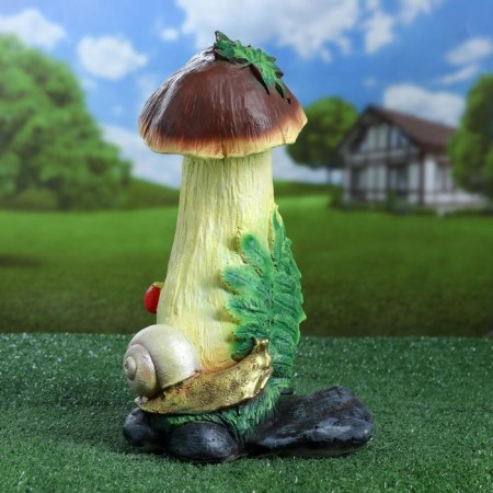 Garden figure "Mushroom with berry and snail" 34cm-3