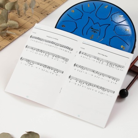 Musical instrument glucophone, blue, 11 petals, 17 x 8 cm-5