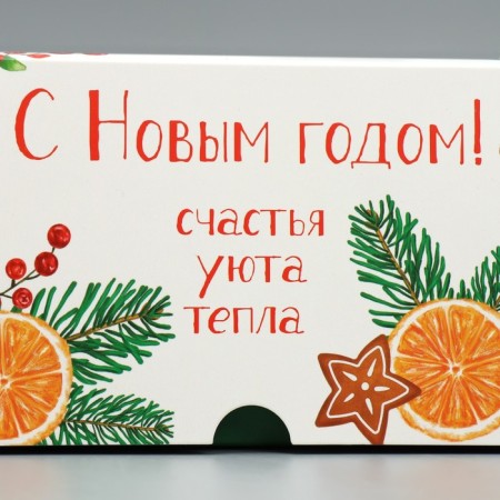Box for cupcakes is folding with bilateral application "Happy New Year", 25 x 17 x 10 cm, new year-5