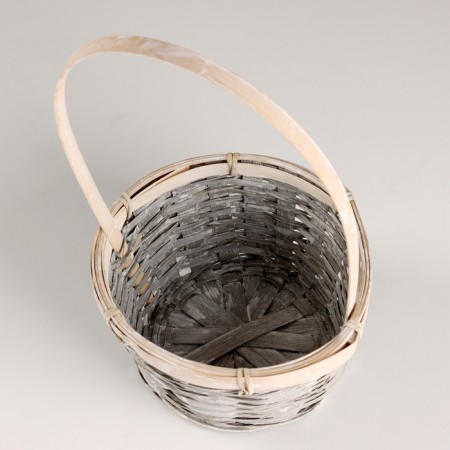 Wicker basket, d17x10.5xh33cm, gray, bamboo-2