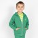 Hood with a hood for a boy, height 128 cm, green color