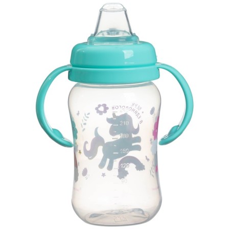 Drunker - children's impotion with soft nose "Unicorn", 270 ml., With handles, Biryuzovoy color-5