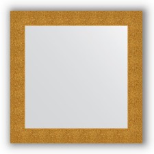 Mirror in the baguette frame - gold minting 90 mm, 80 x 80 cm, evoForm
