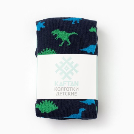 Pantyhose children's kaftan "dinosaurs" 104-110 cm, blue-5