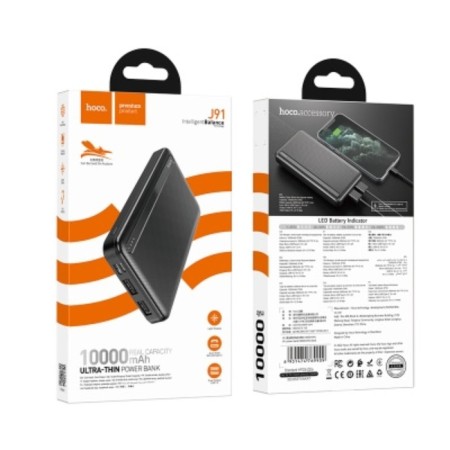 External battery Hoco J91, 10,000 mAh, 2 USB, 2.1 A, display, black-5