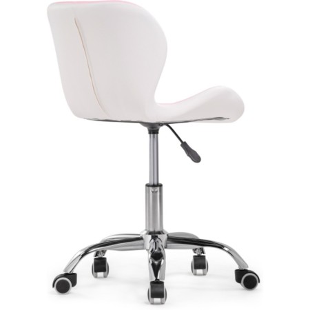 Computer chair Trizor Metal/Eco -leather, Chrome/Pink/White 53x53x69 cm-4