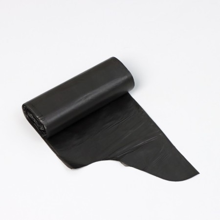 Garbage bags with ears "Krepakof", 60 l, 55 × 70 cm, PND, thickness 9 μm, 20 pcs in roll, black color-1