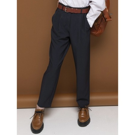 Pants for girls, height 134 cm, gray color